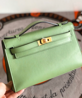 에르메스 미니 켈리백22 아보카도그린 금장 스위프트